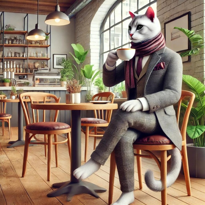 陽光に輝くカフェ