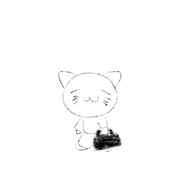 a cat goes to work